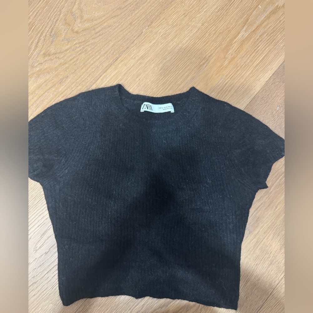 Zara Charcoal Short Sleeve Top